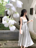 Kylethomasw Summer New Elegant Casual Party Mid-length Dress Sleeveless Vintage A-Line Solid Chic Prom Wedding Vestidos Female Clothes Robe