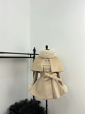 KYLETHOMASW  -  Sweet Hot Girl Detachable Cape Woolen Coat Women's Autumn/winter Slim Fur Double Breasted A-line Coat Fashion Female Clothes