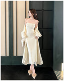 KYLETHOMASW  -  Women's Dresses Sets Solid V-Neck Long Cardigan+Waist Retraction Strapless Dress Sexy Elegant Knitted Two-Pieces Lady's Clothing