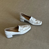 KYLETHOMASW  -  New style women's loafers, slip-on casual small leather shoes, high heels French single shoes