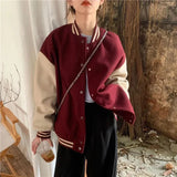 KYLETHOMASW  -  Streetwear Y2K Baseball Jackets Women Oversized Patchwork Bomber Coat Bf Harajuku Preppy Korean Casual All Match Outerwear