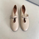 KYLETHOMASW  -  Elegant Ballet Flats Shoes for Women Soft PU Leather Mary Janes Shoes Ladies Spring Autumn Casual Streetwear Comfortable Loafers
