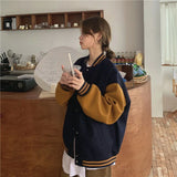 KYLETHOMASW  -  Streetwear Y2K Baseball Jackets Women Oversized Patchwork Bomber Coat Bf Harajuku Preppy Korean Casual All Match Outerwear