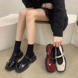 Kylethomasw Women's Summer Footwear Red Mary Jane Japanese Style Lolita Pearl Gothic Shoes for Woman 2024 Black Wholesale on Offer Lastest A