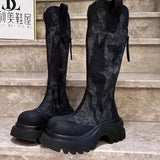 KYLETHOMASW  -  Original Designer Brand Embroidered Thick-soled Knee-length Boots for Women Hot Selling