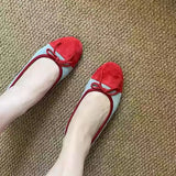 KYLETHOMASW  -  New Designer Suede Ballet Flats Women Cute Bow Decorated Women Loafers Elegant Mary Jane Shoes for Girls Comfortable Women Shoes