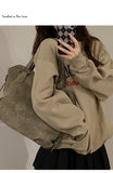 Kylethomasw  Vintage Casual Tote Bags Women Y2k Grunge Fairy Core Large Capacity Handbags Ladies Retro Harajuku Designer Luxury Bag