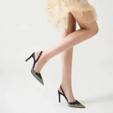KYLETHOMASW  -  Luxury Rhinestones Gradient Slingbacks Women Pumps Fashion Bling Crystal Banquet Stiletto High Heels Fashion Party Prom Shoes