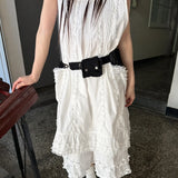 KYLETHOMASW  -  Women's Korean Dongdaemun design back lace dress + ruffled patchwork shorts two-piece set