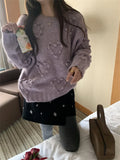 KYLETHOMASW  -   Gentle Spring Sweaters OL Knitted Chic Loose Daily 2024 Full Sleeve Minimalist Office Lady Solid Pullovers Sweet