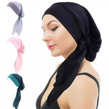 Kylethomasw Women  Pre-tied Bandana Elastic Inner Hijabs Hat Pastoral Style Lady Hair Bands Muslim Turban Hijabs Hats Indian Caps Wrap Cap