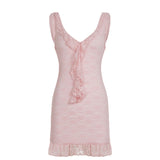 KYLETHOMASW  -  Fashion Lace Ruffly Skinny Sexy Backless Women Dresses Chic Summer Hottie Mini Camisole Dresses