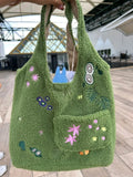 KYLETHOMASW  -  Lamb Velvet  Embroidered Sac Femme Daily Use Hand Bags for Woman Cartoon Cute Bolsos Mujer Hot Sale Popular Bag Bolsas Bolsa