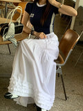 KYLETHOMASW  -  French Style Patchwork Mushroom Edge Split Skirt Women Summer New Versatile and Personalized A-line Long Skirts