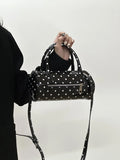 KYLETHOMASW  -  Korean Niche Polka Dot Hand-held Cylindrical Bag New Versatile Spicy Girl Single Shoulder Crossbody Commuting Handbag