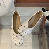 KYLETHOMASW  -  Summer New Round hole Women Flat Shoes Fashion Split Toe Shallow Slip On Boat Shoes Soft Flat Heel Ladies Casual Single Shose