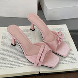 KYLETHOMASW  -  Fashion Butterfly-Knot Women High Heels Pumps Shoes New In Summer Spring Female Slip On Footwear Sexy Ladies Thin Heels Shoes