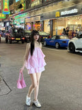 KYLETHOMASW  -  2025 Double Layered Ruffled Flower Bud Strapless Vest Women Summer New Sweet Temperament Versatile Sleeveless Top