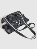 KYLETHOMASW  -  Korean Style Vintage Instagram Polka Dot Bag for Women's Niche Sweet Lace Shoulder Commuting Large Capacity Tote Bags