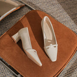 KYLETHOMASW  -  Single Shoes Femininity Thick Heel Skirt Versatile High Heels Womens New Fashionable Comfortable Square Head Women's Pumps