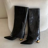 KYLETHOMASW  -  Designer Wine Glasses Woman Knight Boot Fashion Slip On Long Booties botas de inverno feminina