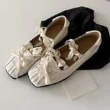 KYLETHOMASW  -  New Style Color Block Women Flats 2025 Mary Jane Square Toe Bow Sweet Women Shoes Casual Comfy Daily Dress Slip on Flats Shoes