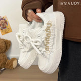 KYLETHOMASW  -  Cheap Sweet Campus Shoes For Girl leather Flat Comfortable skateboard Women's Sports Shoes High quality tenis de mujer