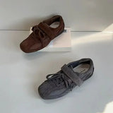 KYLETHOMASW  -  Spring Autumn Women's Vulcanize Shoes Flat Sole Lace-up Hook & Loop Sneakers Women Leisure Retro Ballet Zapatillas De Mujer