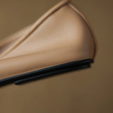 KYLETHOMASW  -  Genuine leather women ballet flats slip on casual flat pumps