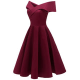 KYLETHOMASW  -  New Vintage Women Summer Dresses Off Shoulder V-Neck Retro 50s 60s Elegant Dress Sexy Rockabilly Party Dress Midi Vestidos