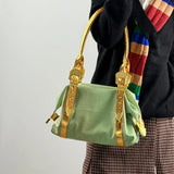 KYLETHOMASW  -  Vintage Green Tote Bag Women Hot Girl Faux Crocodile Large Capacity Underarm Bag Ladies Harajuku Y2K Aesthetics Shoulder Bag New