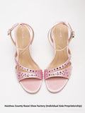 KYLETHOMASW  -  Fashionable round Head Diamond Glitter Sandals Thin Heel Buckle Strap High Heels Breathable Open Toe Luxury Sensation Shoes