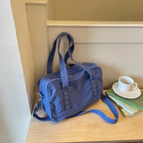 KYLETHOMASW  -  Women Canvas Washed Boston Tote Bag Solid Color Daily Commute Shoulder Crossbody Bags New Trend Fashion Handbags and Purses