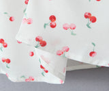 KYLETHOMASW  -  Sexy White With Red Cherry Print V neck Mini Tank Dress Women Slim Waist A-Lined Sleeveless Short Robe Holiday