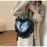 KIylethomasw Sweet Cool Heart Silver Y2k Bag Women High Street Pu Leather Soft Chic Handbag Purse Ladies Retro Casual Bolso Mujer