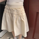 KYLETHOMASW  -  Japanese Preppy Style Women Skirts Solid Ruffles Sweet Long Skirt Fashion Spring Summer A-line Faldas Mujer