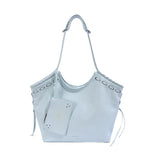 KYLETHOMASW  -  Vintage Lace Up Side Tote Bag Crinkled Faux Leather Shoulder Bag With Daisy Mini Zipper Pouch Large Daily Commuter Bag For Women