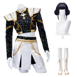 KYLETHOMASW  -  Zoey Cosplay Costume Wig Shoes Black Coat Singing Suit Song-Promotion Costume Women Halloween Party Role Playing Outfit