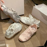 KYLETHOMASW  -  New Womens Shoes Sweet Retro Lace Casual Shoes for Woman Exquisite Round Head Sneakers Fashion Designer Shoes Zapatos Mujer