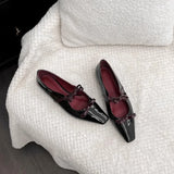 KYLETHOMASW  -  Woman Shoes Vintage Punk Style Versatile Square Head Thick Heel Mary Jane Shoes Women's Bow Women's Shoes Red Mary Janes