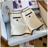 KYLETHOMASW  -  Casual Set Women's Summer Short-sleeved Jacket High Waist Wide Leg Shorts Two-piece Set Fashion Female Clothes