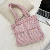 KYLETHOMASW  -  Streetwear Fluffy Y2k Aesthetic Women's Handbags Sweet Kawaii Pocket Shoulder Bags Fashion All Match Shopping Underarm Bag
