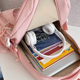 KYLETHOMASW  -  Korean Chic Kawaii Cat Schoolbags High-capacity Y2k Aesthetic Students Backpacks Transparent Preppy Women Casual Travel Ita Bags