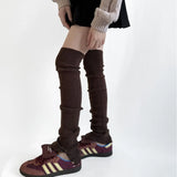 KYLETHOMASW  -  Knitted Lolita Thigh High Socks Long Socks for Women Spicy Girl Autumn/Winter Leg Covers Button Split y2k Pile Socks