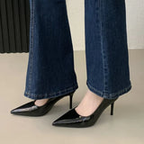 KYLETHOMASW  -  Street Style Spring Fashion High Heels Black Classic 7cm High Heels Women's Banquet Prom Dress Party Single Shoes