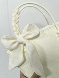 KYLETHOMASW  -  Retro White Handle Messenger Bag Women Silk Ribbon chic Large Capacity Bucket Bag Ladies Casual Crossbody Bags Aesthetic