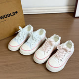 KYLETHOMASW  -  New Versatile Low-Top Soft-Soled Casual Sneakers Summer Polka Dot Lace Breathable Thick-Soled Canvas Shoes for Women