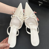 KYLETHOMASW  -  Street Style Pointed Toe Women Slippers Pumps Sexy Thin Heels Mule Slippers Party Prom Shoes Zapatos De Mujeres