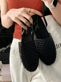 KYLETHOMASW  -  Slippers for Women Summer New Mesh Hollow Out One-piece Strap with Toe Cap Flat Sandals for Women's Mesh Slippers Women