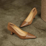KYLETHOMASW  -  Spring Autumn New Splicing Shallow Mouth Single Shoes Women French Pointed Toe Temperament High Heels